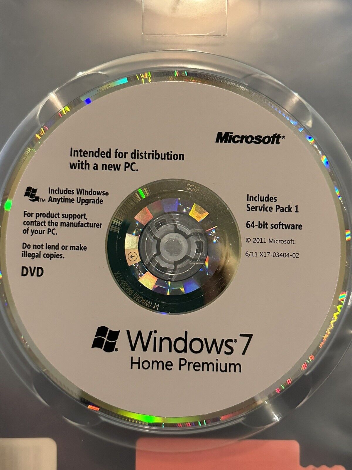 Microsoft Windows 7 Home Premium 64 Bit Dvd W/ License Key | Inox Wind