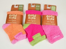 Life is Good 3x Snuggle Socks Good Kids Girl Youth 8-12 yrs Orange Pink Pink-Gre