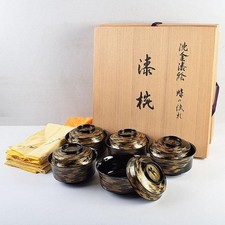 Wajima Lacquerware Seishou Mizushiri Chinkin Lacquer Bowl Toki No Nagare w/Box