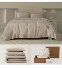 Queen-size Double Stitch Cotton Tencel Duvet Comforter Cover Hotel Quality
