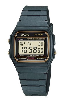 Casio Collection F-91WG-9QJH Armbanduhr Uhr mit Box Herren Schwarz Gold