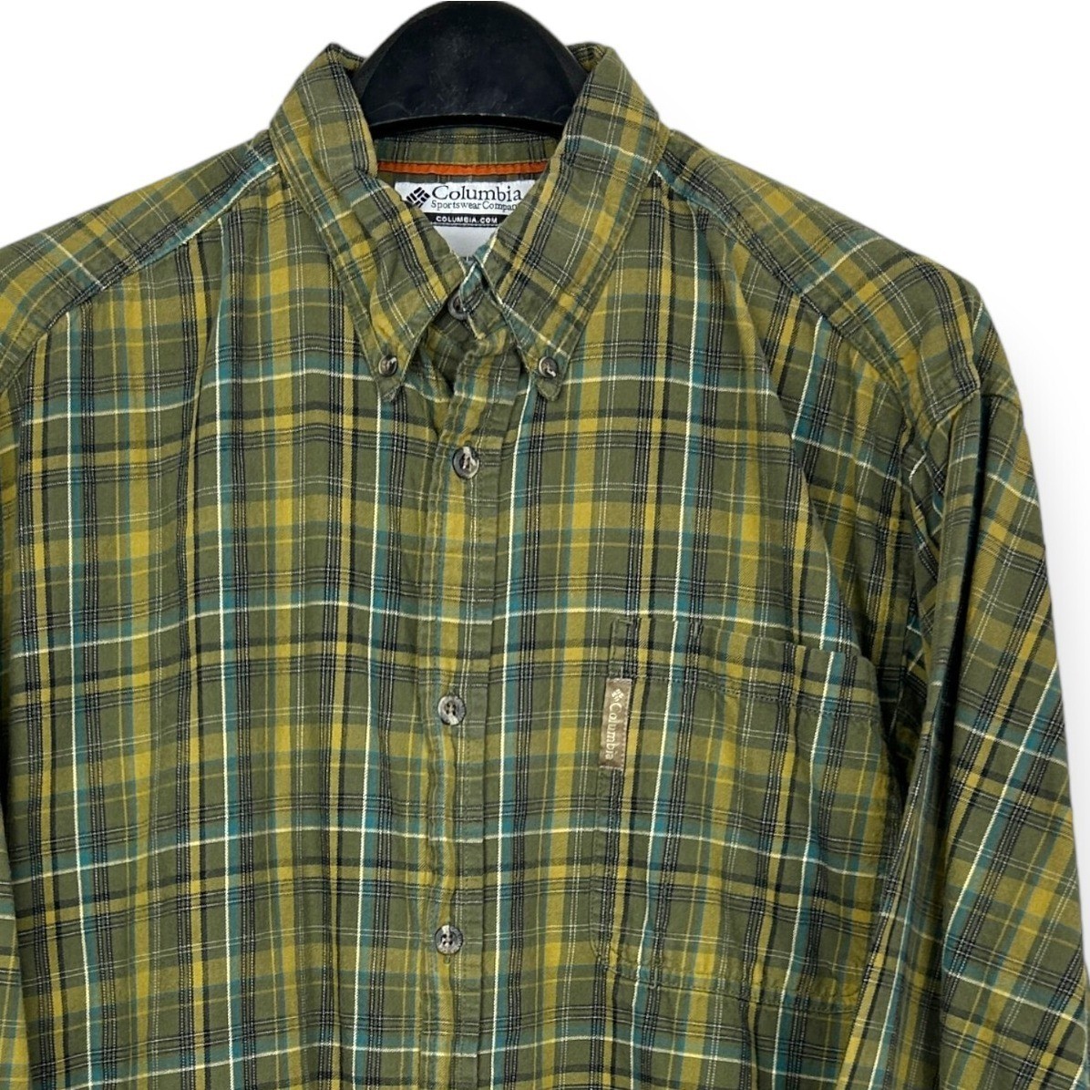 Columbia Men's Large Lightweight Flannel Cotton Plaid Button