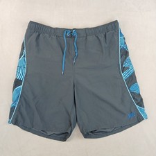 VTG Nike Large Mens Swim Trunks Board Shorts Nikeswim 90s Gray Tag Pockets