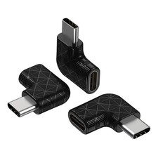 USB C Right Angle Adapter,90 Degree USB C to USB Type-C Male to Female Adapte...