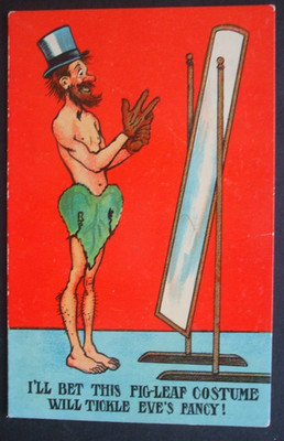 Alter Comic EDEN ADAM SPIEGEL WETTE, DIESES FEIGENBLATT WIRD EVE'S FANCY ADAM & EVE kitzeln