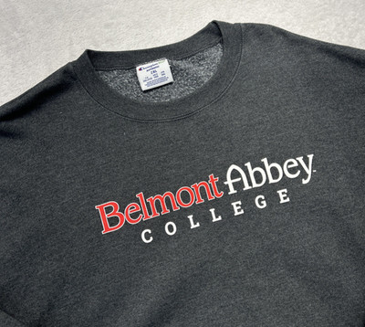 Belmont Abbey College Champion Eco Sweatshirt Mens 2XL Gray Crew Neck