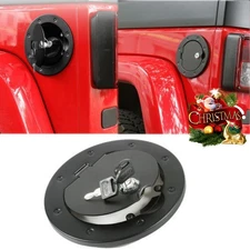 Gas Cap Cover Locking Fuel Filler Door Cover for 2007-18 Jeep Wrangler JK JKU A