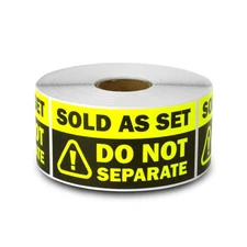 Sold as Set Stickers - 1.5" x 3" Bright Neon Yellow Do Not Separate Stickers ...