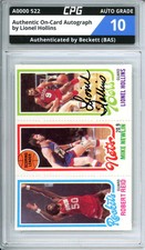 Authentic On-Card Autograph Signed by Lionel Hollins CPG Auto Grade 10