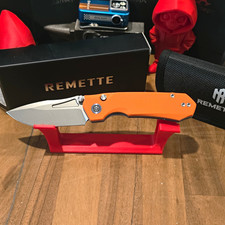 Remette Rt-rhino Button Liner Lock Knife Orange G-10 3.1 Sandblast Remette Rt-rhino Button Liner Lock Knife Orange G-10 3.1 Sandblast
