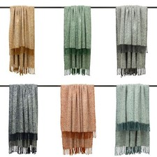 Furn Weaver Herringbone Tasselled Throw 130x180cm Soft Cosy Blanket Home UK