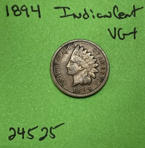 1894 Indian Head Cent / Penny 1c VG Very Good
