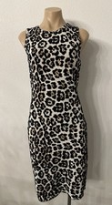 Michael Kors Leopard Animal Print Heavy Knit Midi Dress NEW w/tags $155 Size M