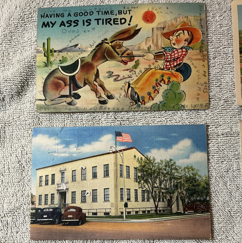 1944 Original Linen Humor & Comics Postcard Lot, Posted Stamped, Divided Back