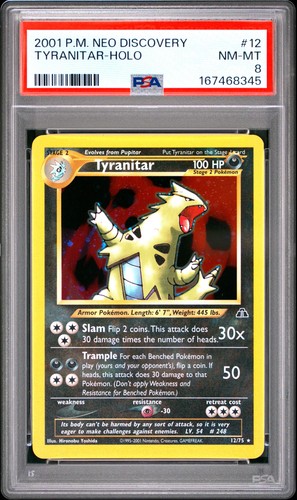 Tyranitar (Unlimited) graded PSA 8 for sale on eBay