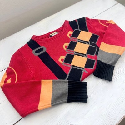TEAM FORTRESS 2 Pyro Ugly Sweater Adult SMALL Knit Crew Neck 2013 Red Valve TF2