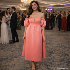 ASOS Strapless Prom Midi Dress Coral Sweetheart 4 NWT Summer Wedding Guest Event