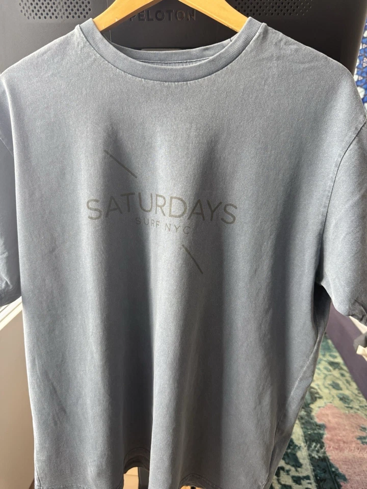 New! Saturdays New York City Cotton T Shirt Mens Size Large Blue - Image 2 of 4