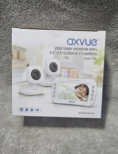 Axvue E612 Video Baby Monitor Two-way 2.4 GHz 4.3" LCD Screen + 2 Camera - NEW