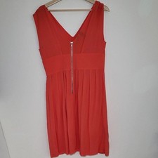 Sleeveless Dress Coral orange Mango mini dress with pockets size L