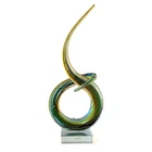 Murano Collection Abstract Art Glass Sculpture Twisted Ribbon 12.5"