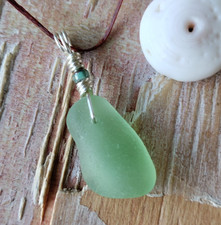 Sea Glass Necklace Hawaiian Beach Adjustable Teen Colorful Small dainty