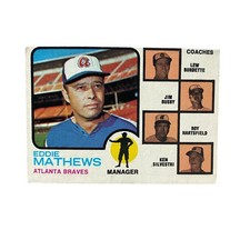 1973 Topps Eddie Mathews Manager Atlanta Braves #580 Baseball Card Vintage