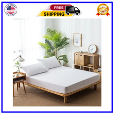 100 Organic Cotton Mattress Protector Queen Size Mattress Cover 250GSM, Wate...
