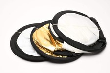 3X 29" Triangular light diffusers / reflectors: Gold, Silver, and diffusion, Ver