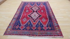 Large Hand Made Carpet Rug Wool Vintage Oriental Area 6ft 10" x 4ft 9" Any Room