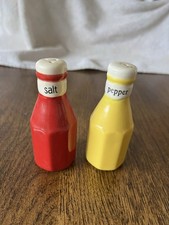 Salt  Pepper Shakers Like Catsup  Mustard Bottles
