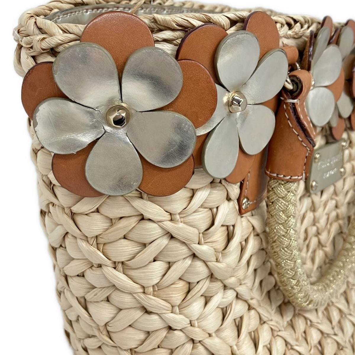 Kate spade - PXRU0802 Beige Gold Brown Straw Leather Tote Bag thumbnail 11