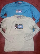 LOT OF 2 Pelagic Dri Fit Ls Shirts Medium Blue Green