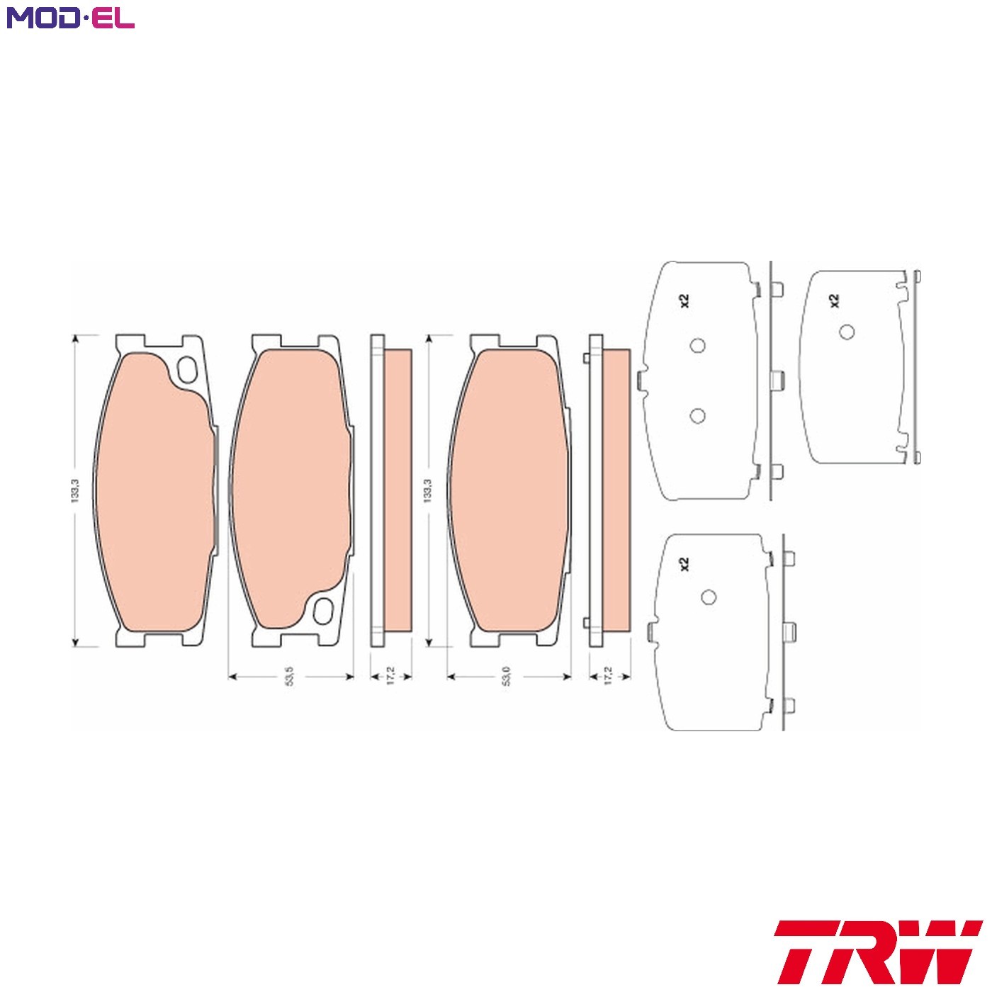 BRAKE PAD SET DISC BRAKE GDB3423 FOR MITSUBISHI 4M42-0AT 3.0L 4D34-3AT3B 3.9L