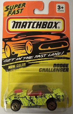 Matchbox Super Fast #1 Dodge Challenger Yellow/Green 1993 Vintage Thailand