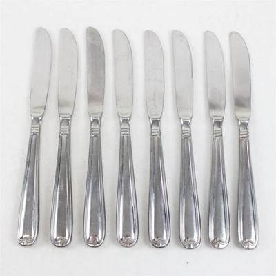 Lot of 8 J A Henckels (Zwilling) Banquet Pattern 18/10 SS Dinner Knives 9''