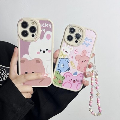 Cute Cartoon Animals Soft Phone Case For iPhone Samsung Infinix Covers Bracelet