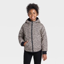 Girls' Leopard Printed Hooded Reversible Puffer - Cat  Jack