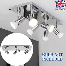 6 Way Ceiling Spot Light Fitting LED GU10 Adjustable Kitchen Bar Lamp Spotlight