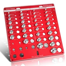 Thread Checker, 42 Nut and Bolt Bolt Size Finder, 15 Metric & 19 Standard
