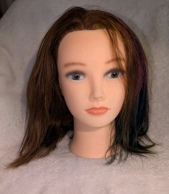 Diane Fromm DMM002 Mannequin Head Brown/Colored Hair 7''-11'' Lucy Used