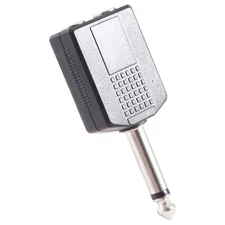  Black 6.35 1/4" Male to Dual Female Mono Y Cord PA Audio Cable Adapter B7C6