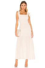 $495 LOVESHACKFANCY "Robyn" cotton striped maxi dress - Fawn / Beige - L