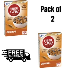 Fiber One Breakfast Cereal, Original Bran, 19.6 oz ( 2 Pack ) Fast Shippg