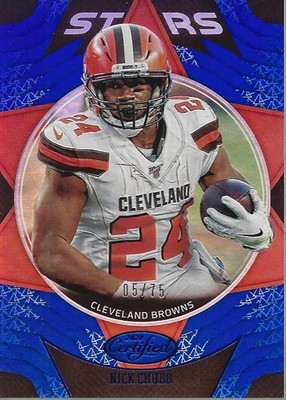 2020 Certified Certified Stars Mirror Blue #13 Nick Chubb /75 - FB