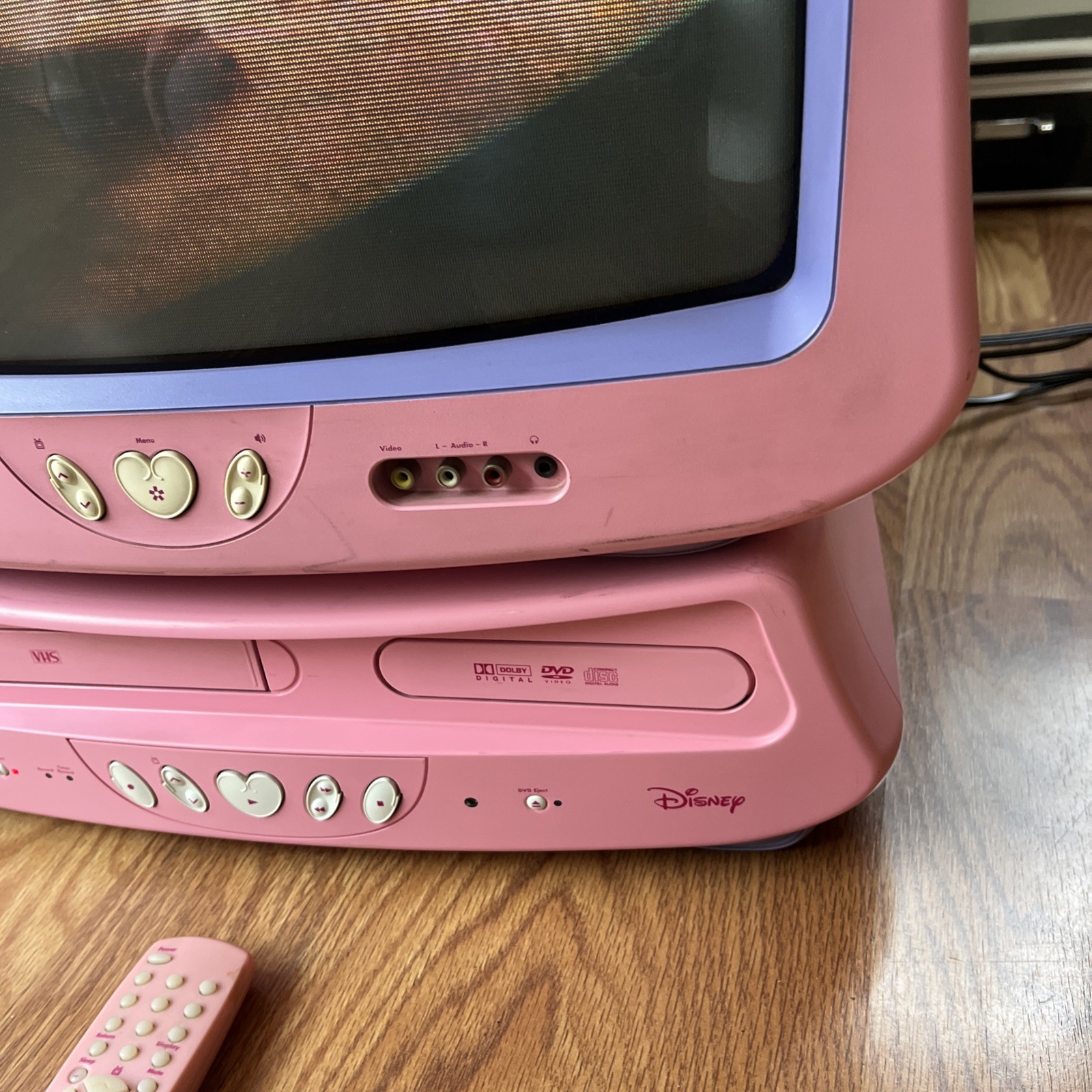 RARE Disney Princess CRT TV With Matching DVD VCR VHS Player Combo Pink rare-disney-princess-crt-tv-with-matching-dvd-vcr-vhs-player-combo-pink