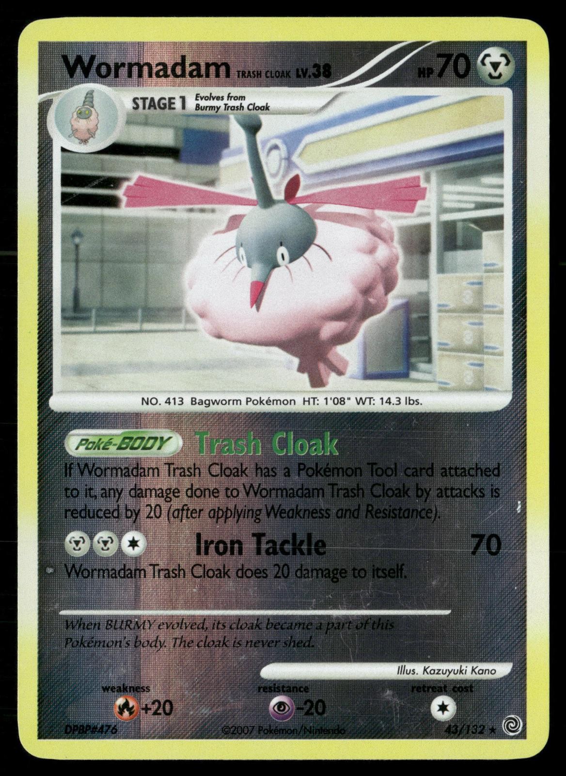 Wormadam Trash Cloak 43/132 Rare Secret Wonders Pokemon Reverse Holo MP