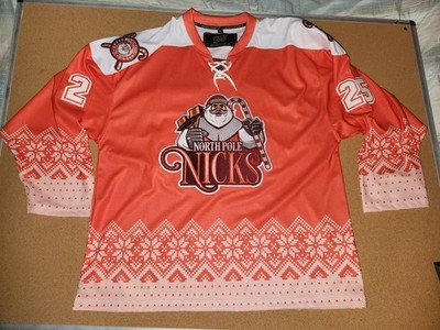 SANTA CLAUS North Pole Nicks #25 HOCKEY JERSEY X-LARGE Geeky Jerseys Ho Ho Ho