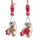 Kurt Adler Gingerbread Boy & Girl On Whisk Ornaments Set H5905
