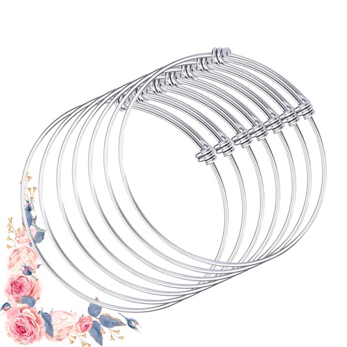 7 Stück Verstellbar Armband Edelstahl Manschette Damen Schmuck Push-Pull - Bild 12 von 12